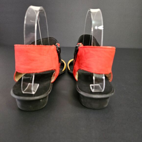 Sesto Meucci Italian Suede Sandal 8.5 Narrow stretch comfort multi color - Picture 5 of 6